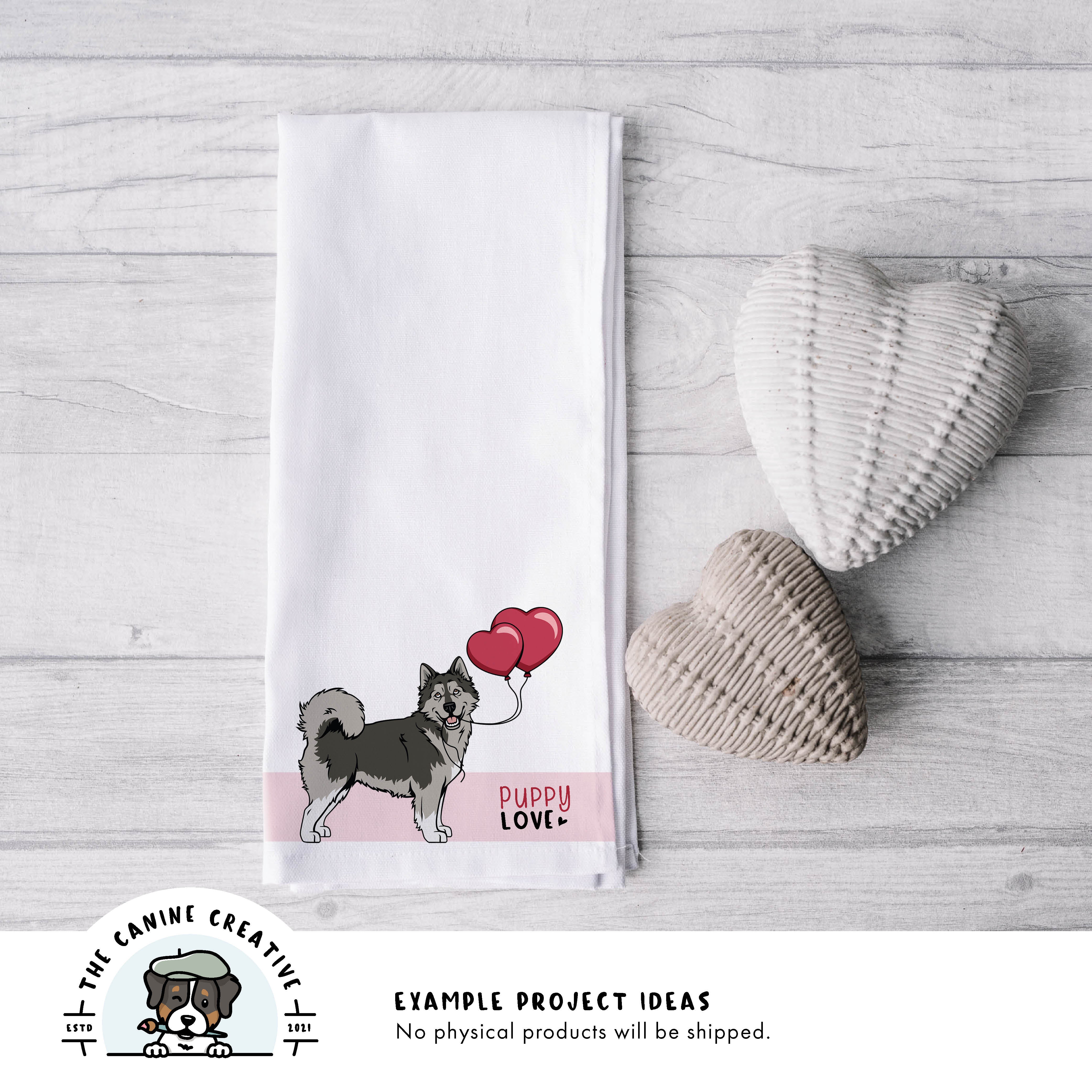 Example project idea showing design on a tea towel.